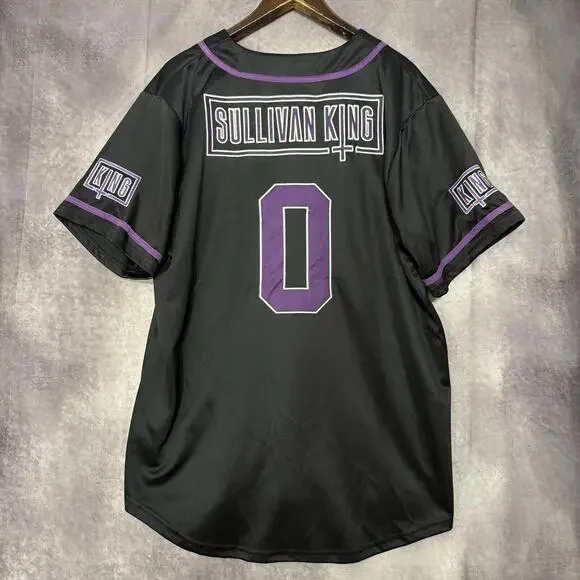 Sullivan King Demented Baseball Jersey Black Purple XX 2020 EDM Rage Size XL - Picture 5 of 8